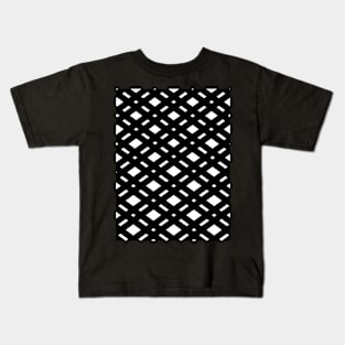 Black and white crisscross pattern Kids T-Shirt